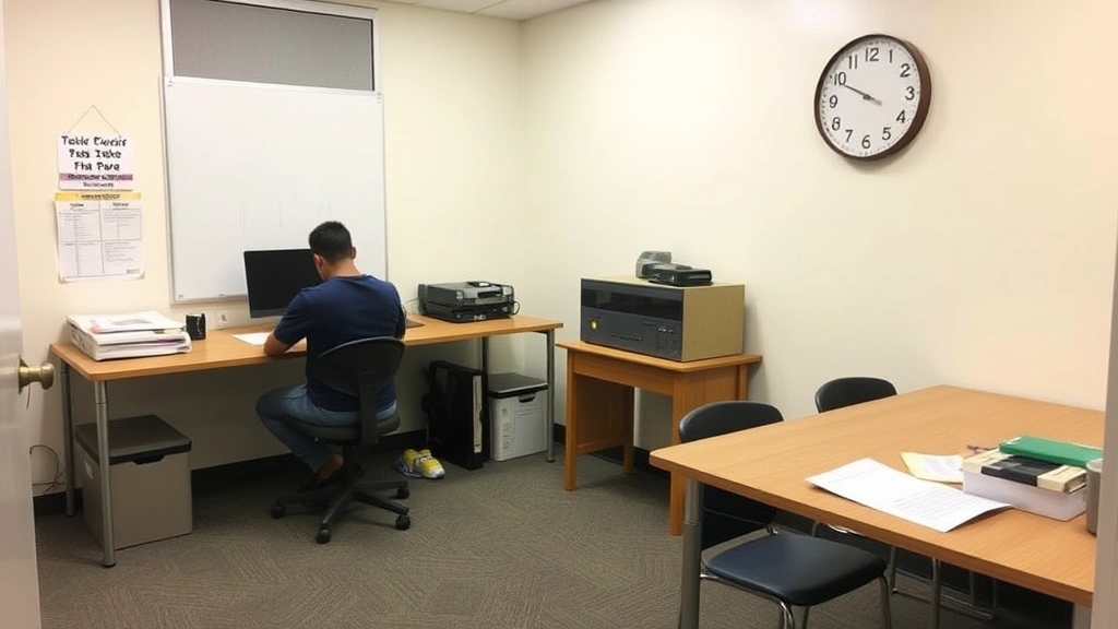 Student in quiet separate testing room with comfortable desk and accommodations