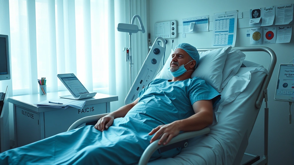 Patient in recovery after surgery sitting at home with medical notes and calendar