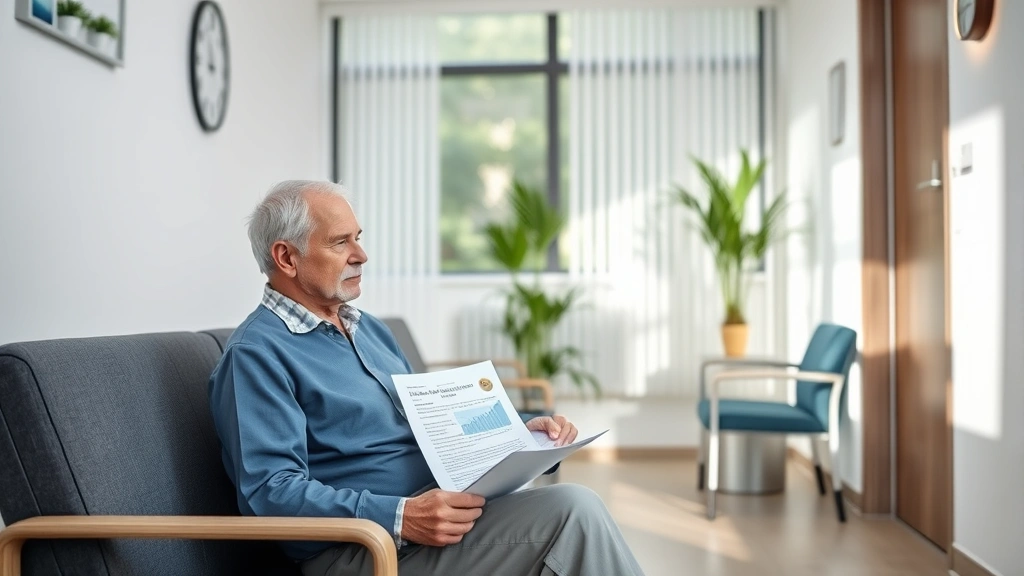 Person sitting in comfortable medical waiting room with natural light, holding official medical documentation and letter