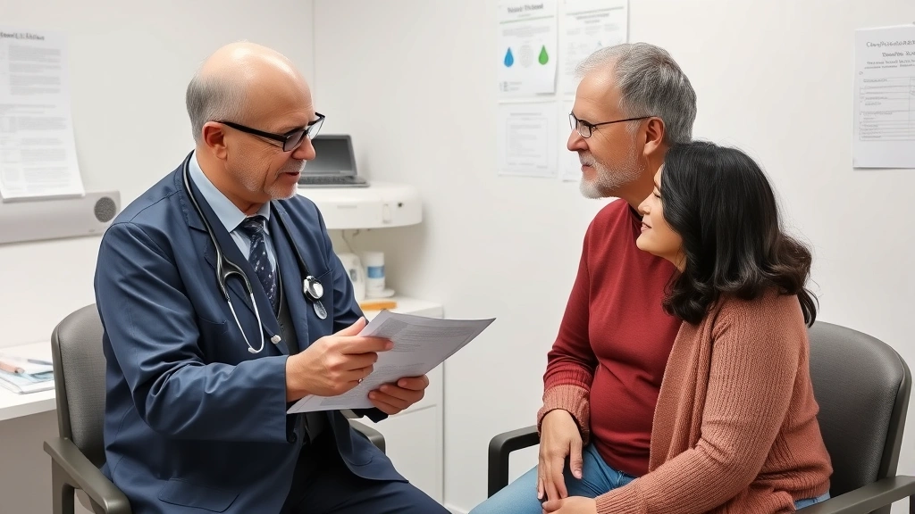 Doctor and patient discussing medical documentation and functional limitations, healthcare provider explaining medical condit