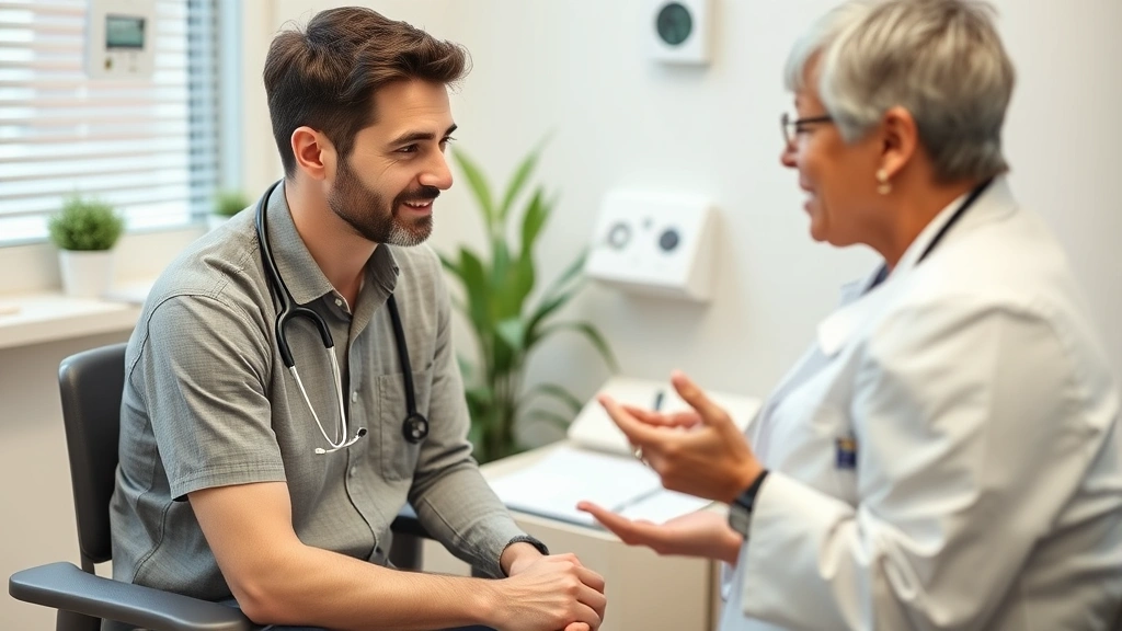Patient in medical consultation with physician discussing health condition and treatment plan