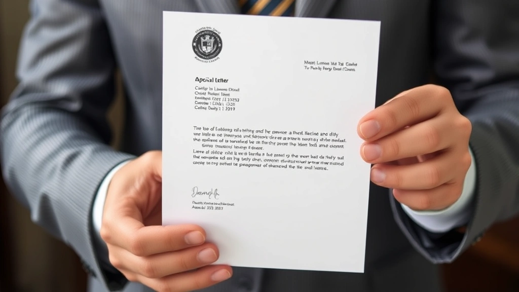 A close-up of hands holding a legitimate official letter with professional letterhead, license information clearly visible on