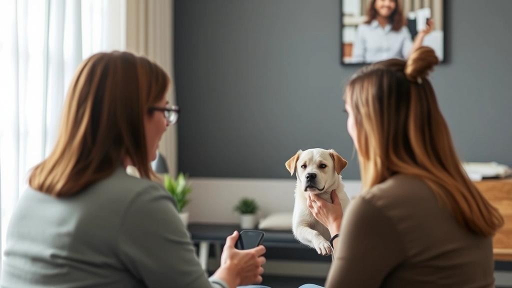 Licensed therapist during video consultation with client discussing emotional support animal needs