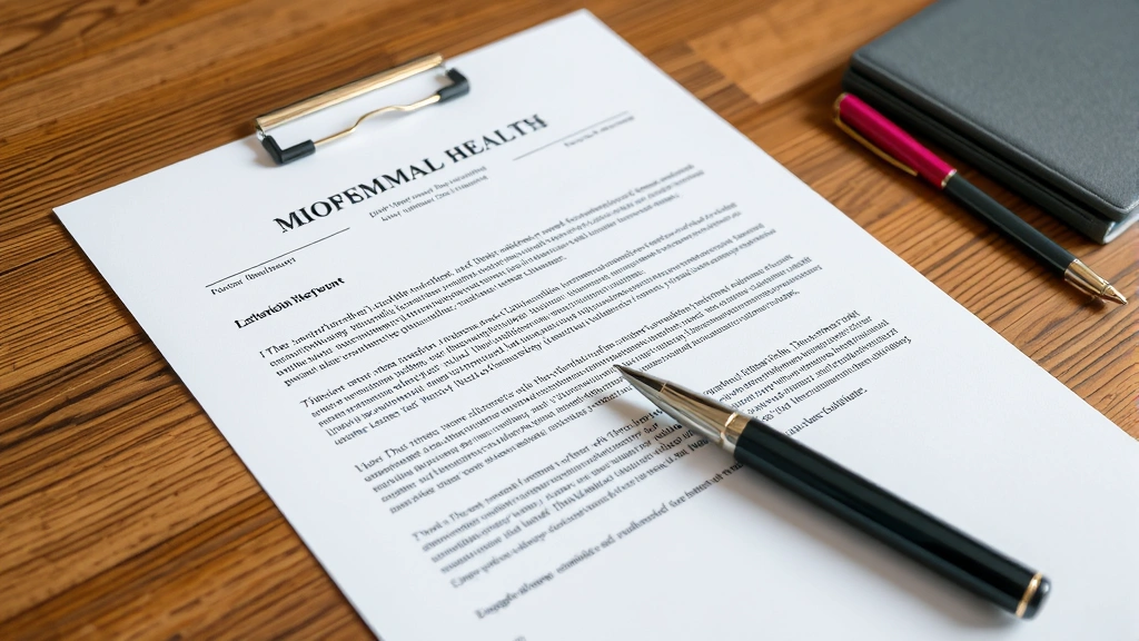 Professional letterhead document with pen on wooden desk, representing official mental health documentation and formal accomm