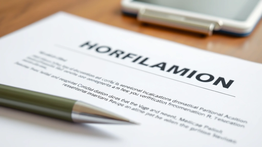 Closeup of professional healthcare provider letterhead on desk with pen, representing medical documentation verification